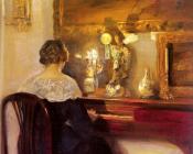 卡尔 霍尔索 : A Lady Playing the Spinet